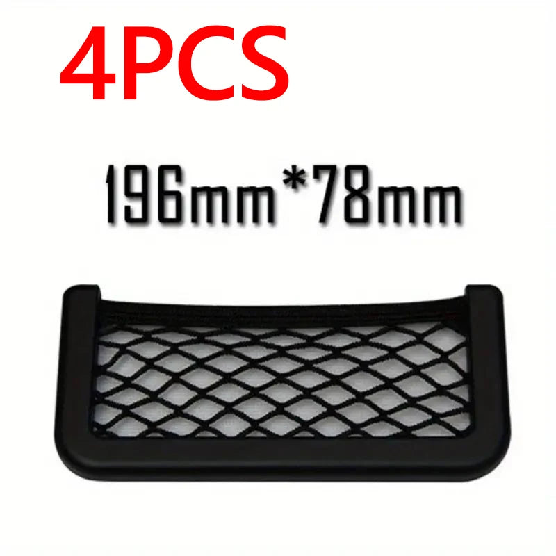 Car Storage Bag Nets Adhesive Auto Seat Door Side Pocket