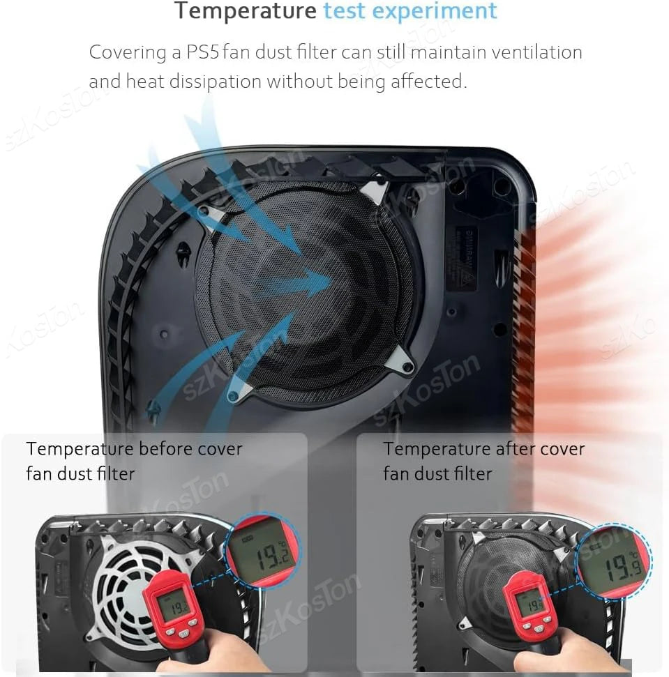 Cooling Fan Vents Dust Filter for PS5 Slim PS5 Pro | Game Console Accessories Dustproo close-up view