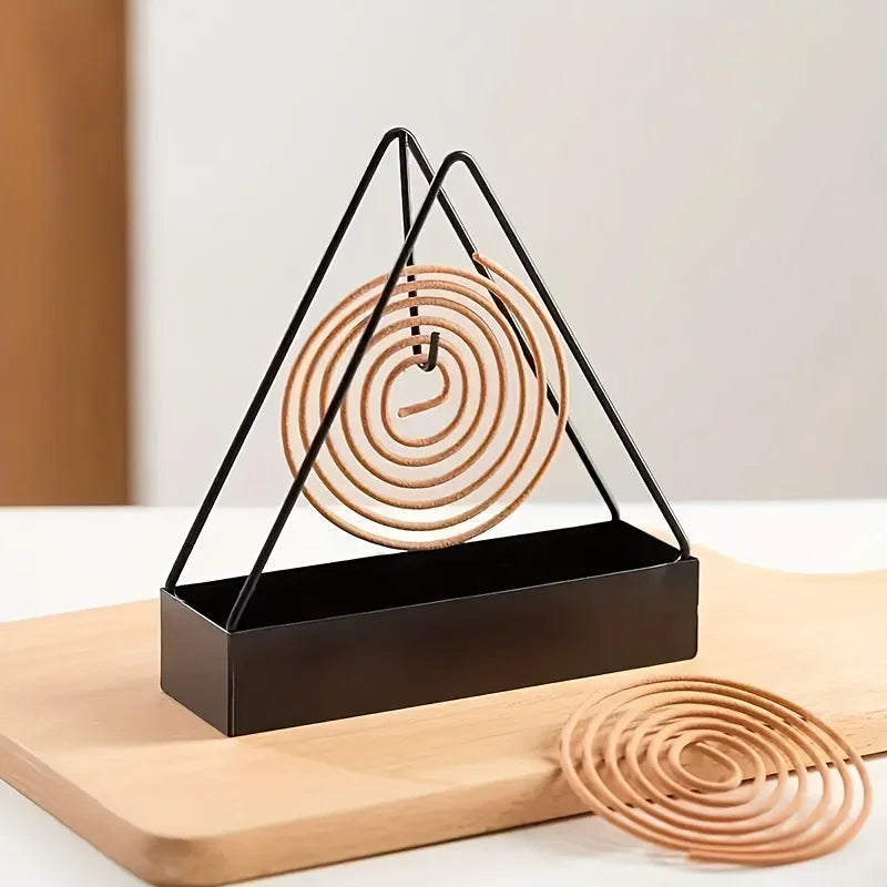 Triangle Mosquito Mat Stand | Simple Iron Holder for Indoor Rooms additional angle