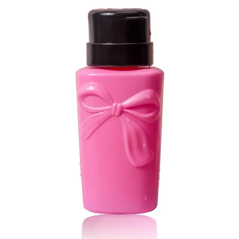 Push Down Plastic Bow Pump Dispenser Bottle | Refillable Nail Polish & Makeup Remover alternate view