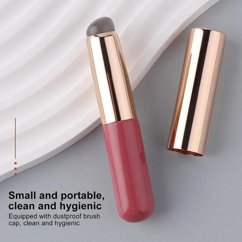 Silicone Lip Brush with Cover Cap | Soft Concealer Makeup Brush close-up view