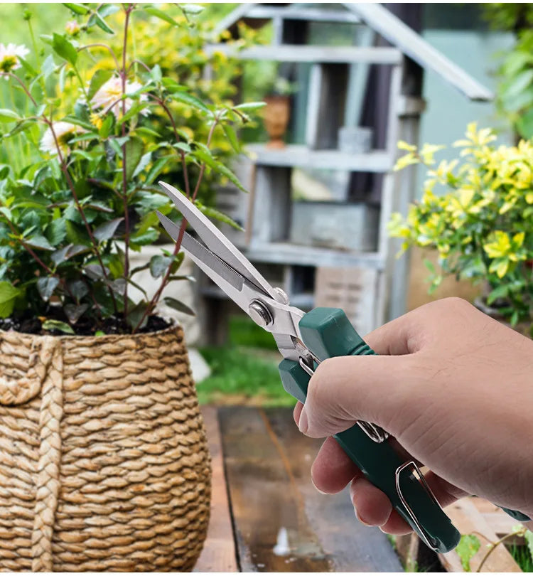 190mm Straight Head Pruning Shears | Stainless Steel Garden Scissors lifestyle view