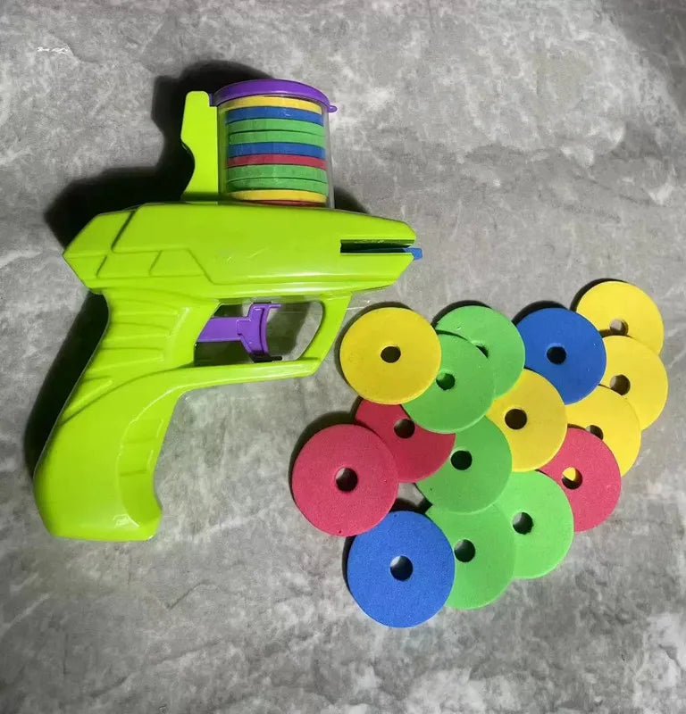1pc Foam Disc Launcher Flying Disc Handheld Shooter Indoor Shooting Game Outdoor Back alternate view
