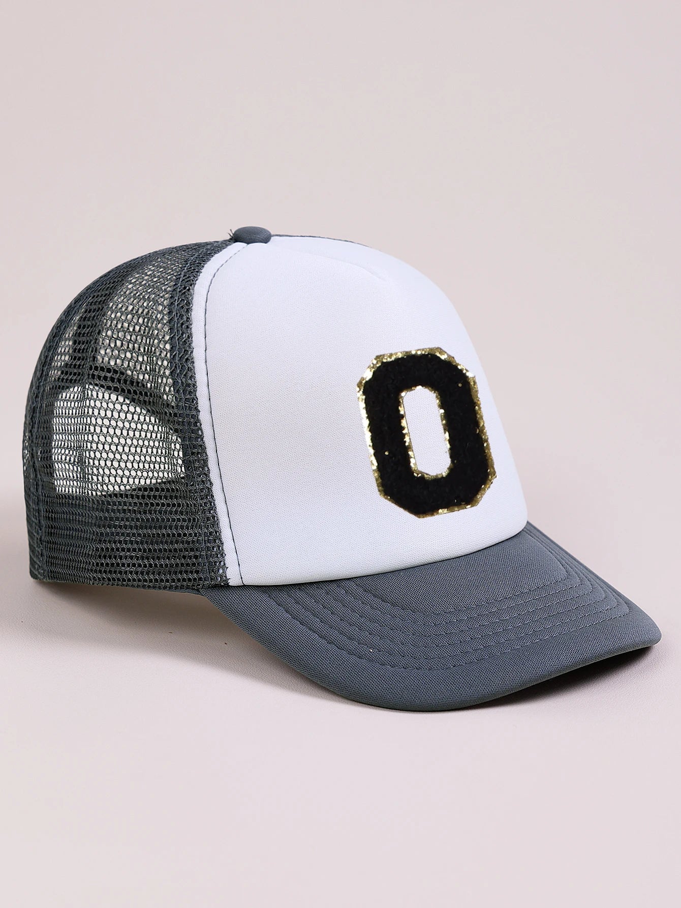 1pc Gray Hat With 26-Letter Pattern | Kids Baseball Cap for Boys and Girls alternate view