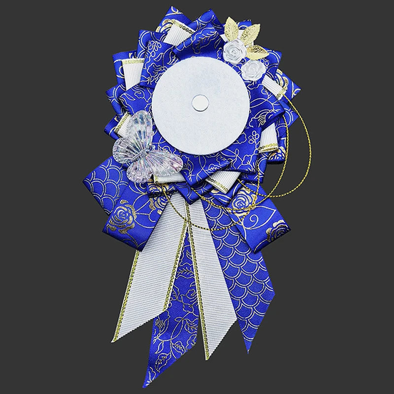 Ribbon Cosplay Ita Bags Rosette Protection Flower Pin Holder Badge Base Accessories additional angle