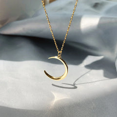 Stainless Steel Necklace New Fashion Moon Chain Pendant Simplicity Necklaces For Women Jewelry Acces