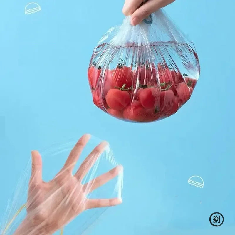 100 Pcs Elastic Food Covers, Disposable Plastic Bowl Lids for Fruit & Vegetable Stora lifestyle view