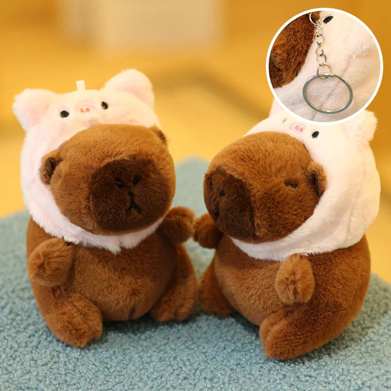 Capybara Plush Keychain | Cartoon Bag Pendant and Car Keyring detail view
