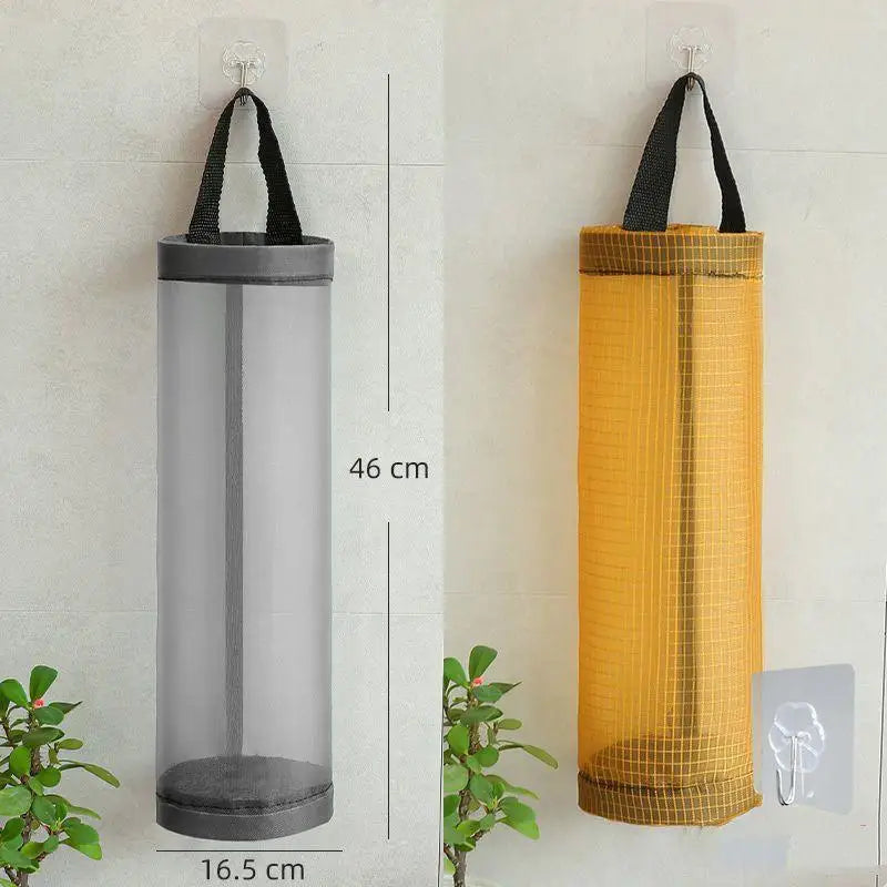 3/2/1PC Home Grocery Bag Holder Wall Mount Plastic Bag Holder Dispenser Hanging Sto additional angle