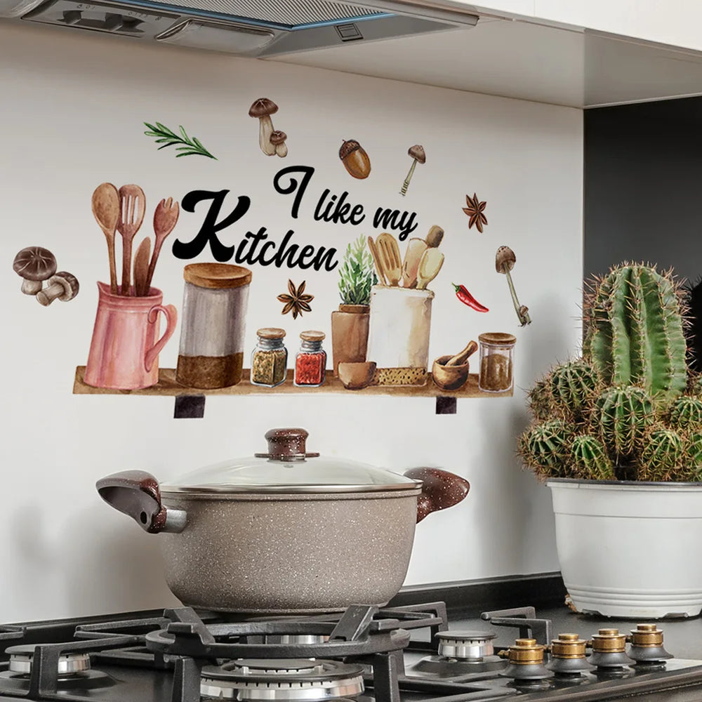 Removable Flower and Butterfly Wall Stickers | Waterproof PVC Wall Decals for Kitchen lifestyle view