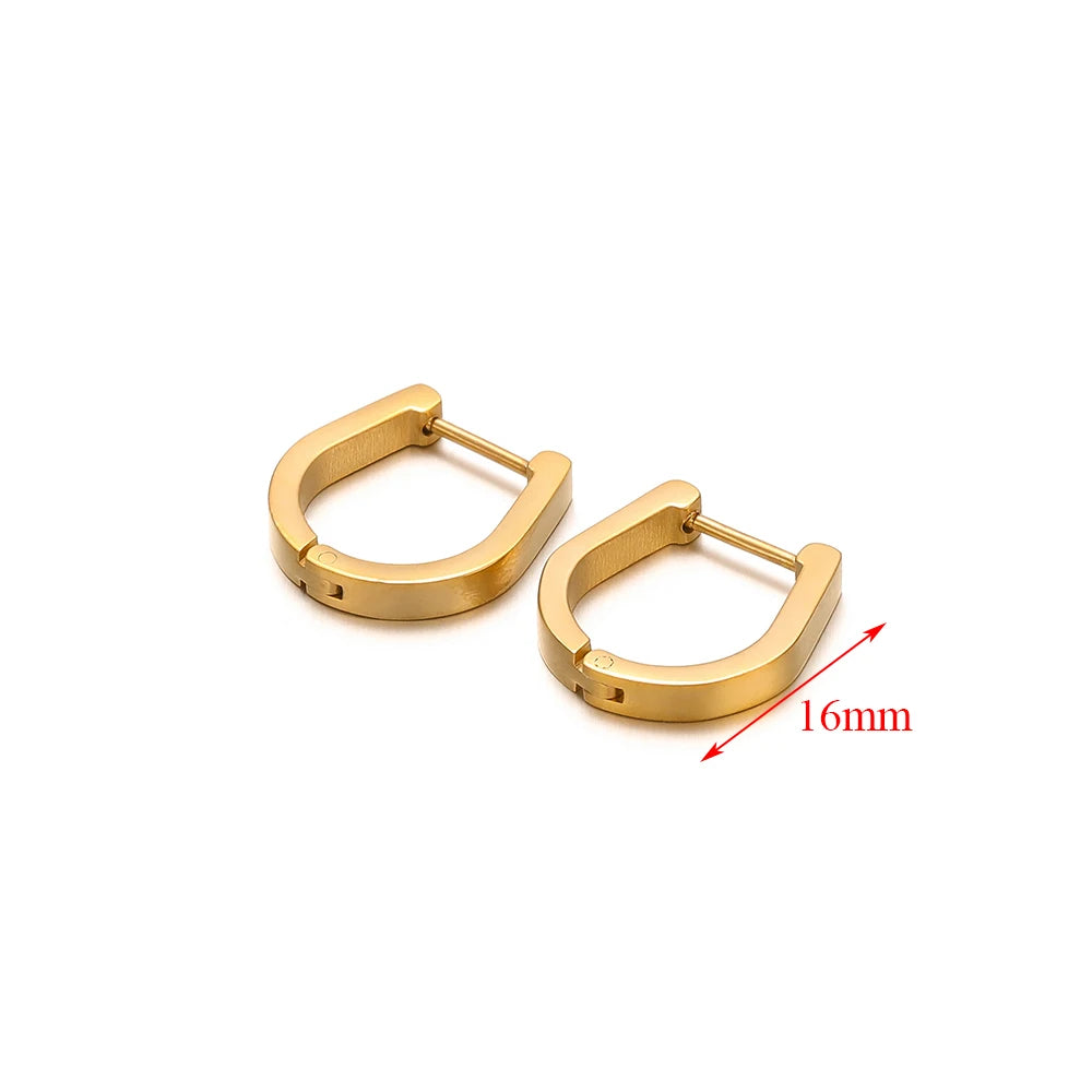 2pcs Geometric Stainless Steel Hoop Earrings | Trendy Daily Wear for Men Women lifestyle view