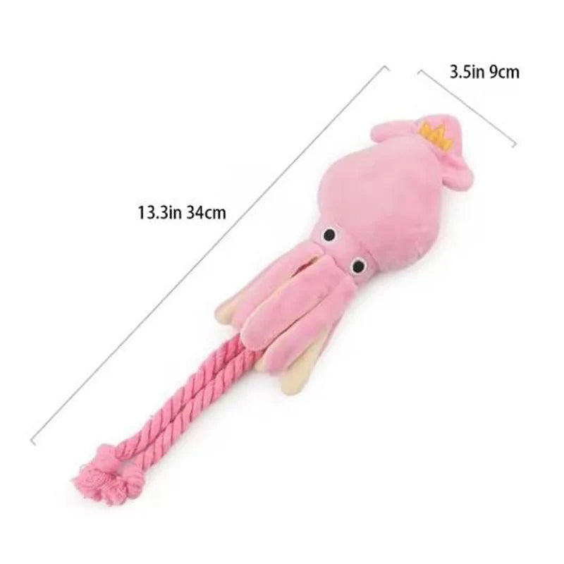 Dog toys cat toys sound-emitting cotton rope octopus chew toys detail view