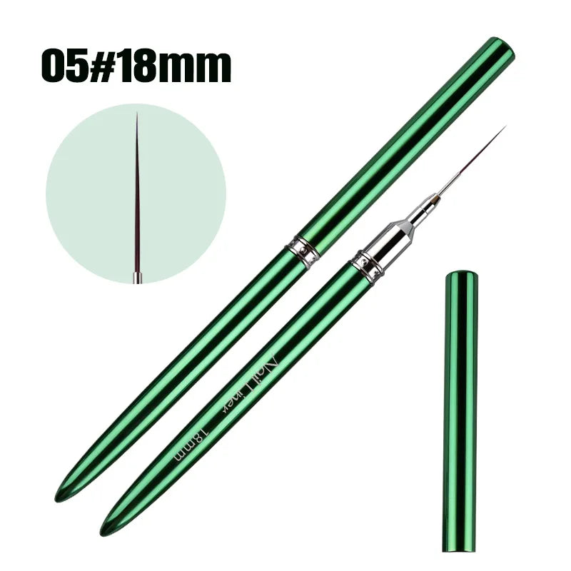 Nail Art Brush Metal Handle Phototherapy Acrylic UV Gel Brush Nails Extension Builder close-up view
