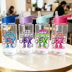 1 Piece 500ml (17 fl oz) 67 Printed Straw Cup, Summer Water Bottle, BPA Free, Portable S detail view