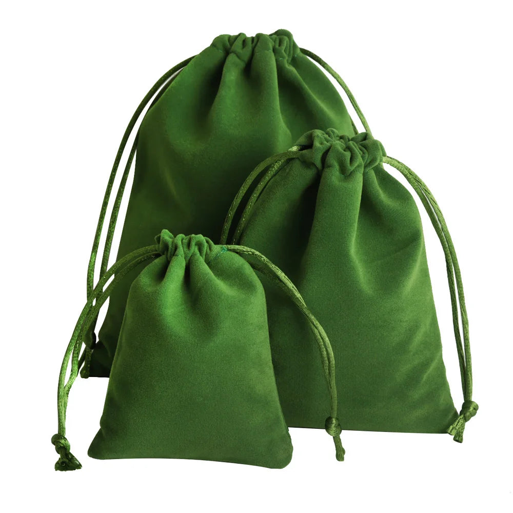 10pcs Drawstring Velvet Jewelry Gift Bags | Soft Plush Multi-Color Pouches for Weddin lifestyle view