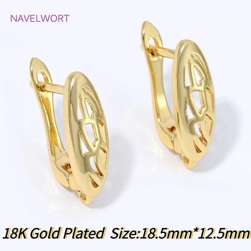 18K Gold Plated Anti-Allergy Earring Hook Clasps,Fasteners For Earrings,Brass Earwires E detail view