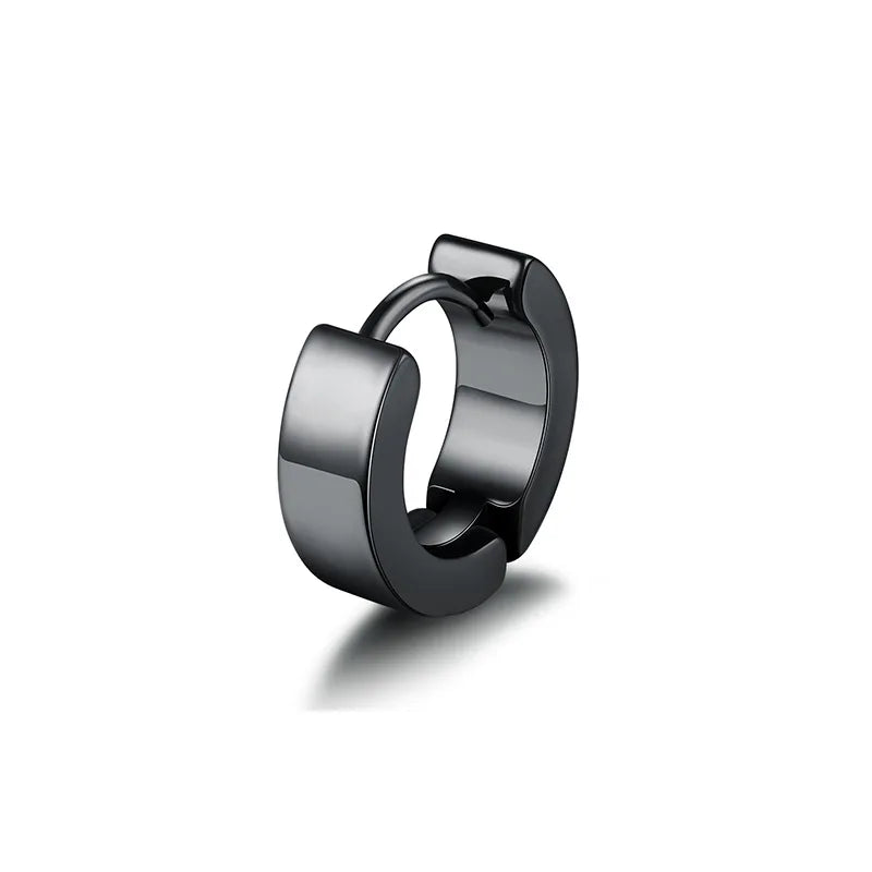 Hip-Hop Jewelry 925 Silver Earrings Tide Black Male Ear Clips Female Single Earrings detail view