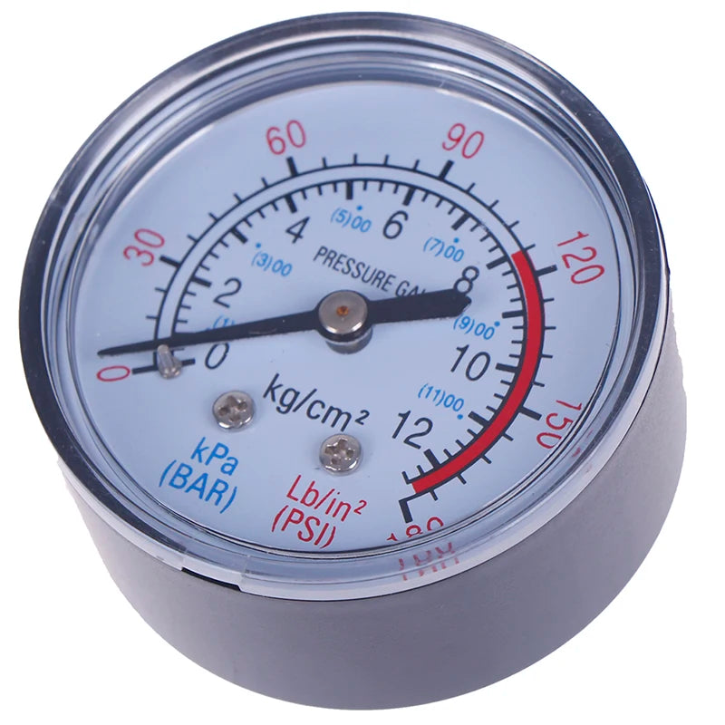 1pcs Bar Air Pressure Gauge 13mm 1/4 BSP Thread | Dual Scale for Air Compressor additional angle