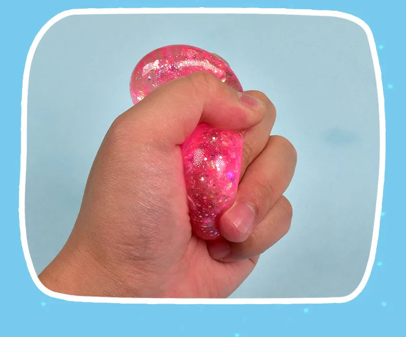 Maltose Cute Colorful Aurora Love Squeezing and Venting Toy Slow Rebound Stress Reliev close-up view
