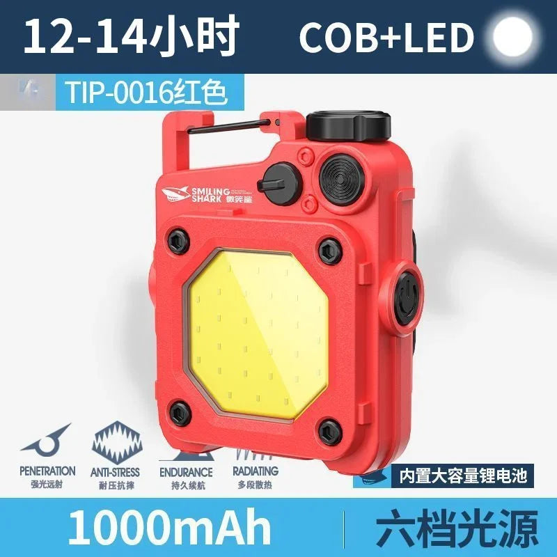 SMILING SHARK Flashlight Magnetic Clip Running Light | Rechargeable Outdoor Camping La close-up view