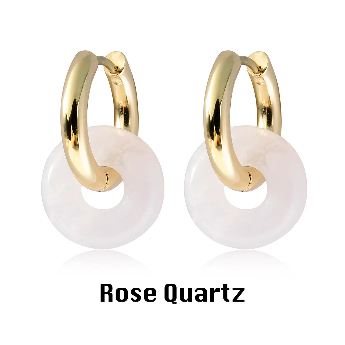 Natural stone double hoop earrings Circle crystal earrings Gemstones Round Circle Dangle Drops Earrings For Women Round earrings