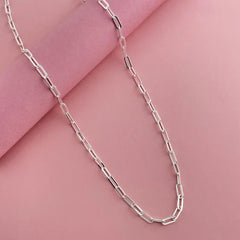 45-60cm Wholesale 925 Sterling Silver 3mm Wide Paper Clip Necklace for Boys Girls Women Fine Jewelry