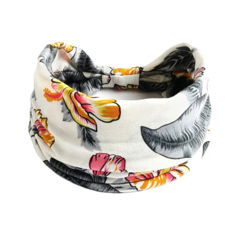 Bohemian Style Elastic Hair Bands Yoga Headband Women Headwear Print Vintage Cross Un alternate view