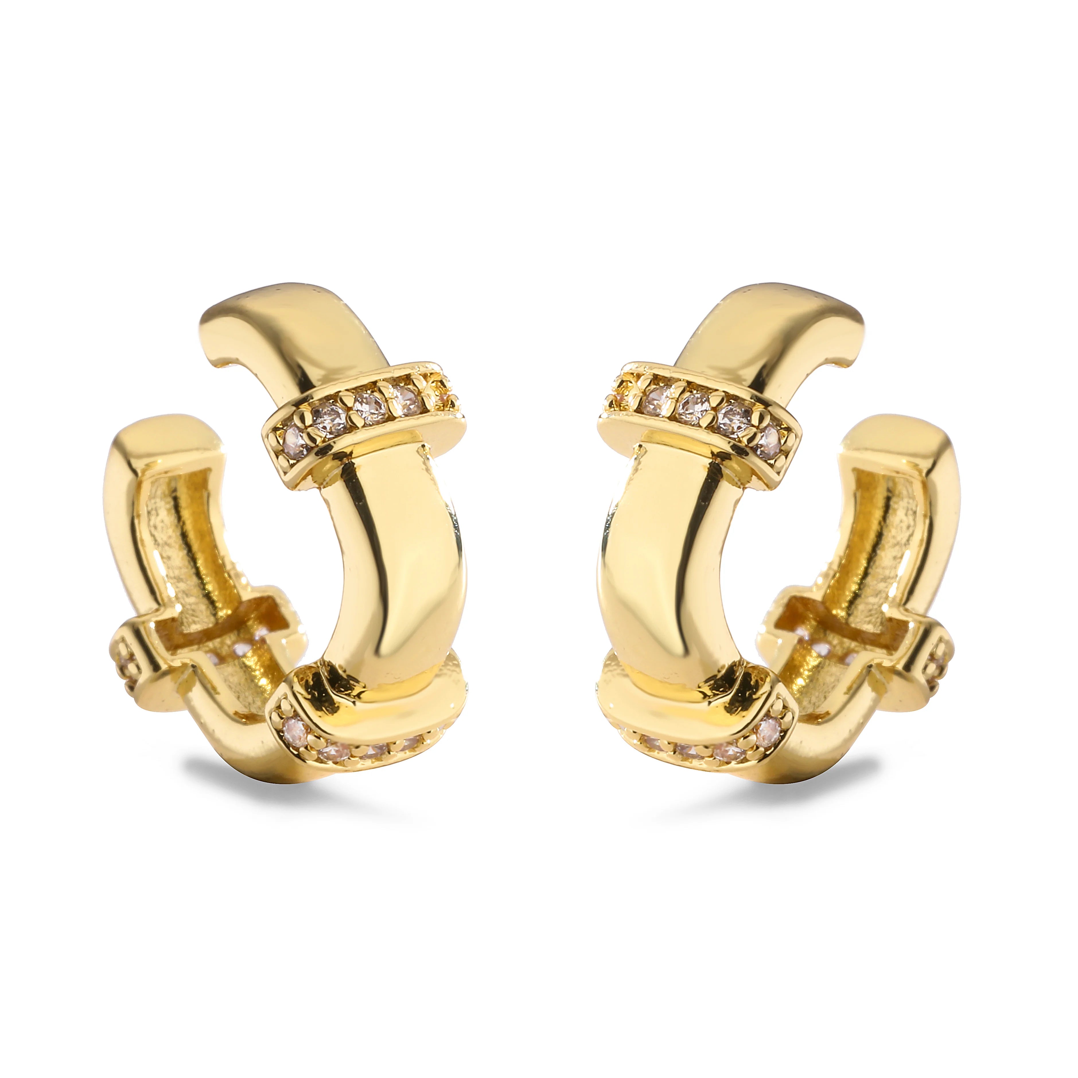 HECHENG,Fashion Ear Cuffs Without Piercing Ear Clip Earrings Non-Piercing Fake Cart additional angle