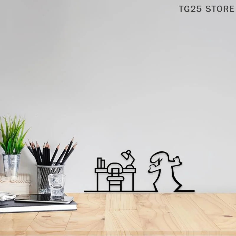 Line Figure Metal Poster for Living Room | Modern Switch Sticker Wall Art lifestyle view