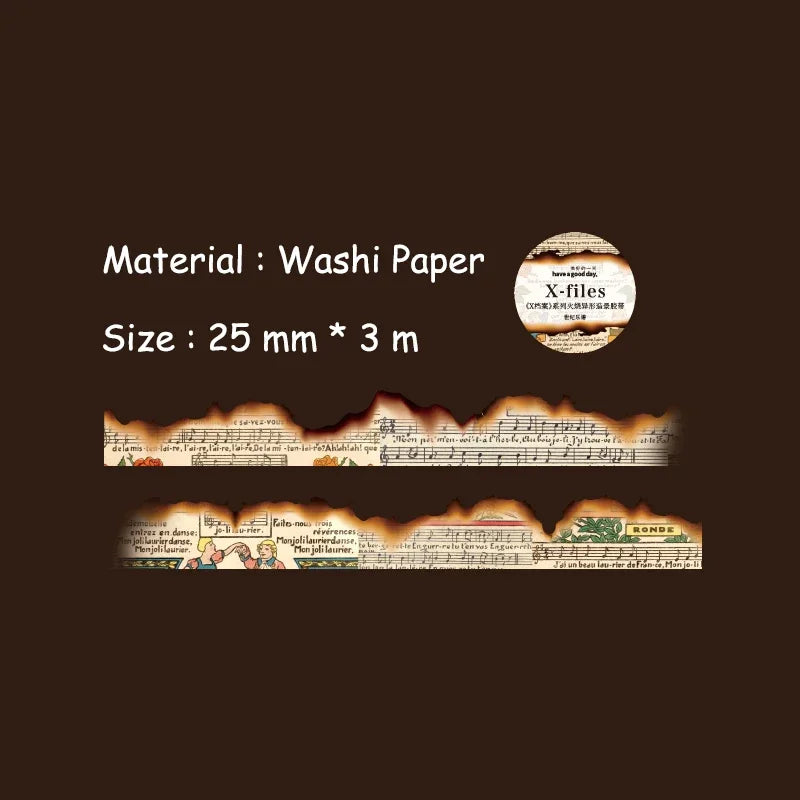 Vintage Washi Tape Set | Junk Journal Masking Tape for Scrapbooking and DIY Decor additional angle