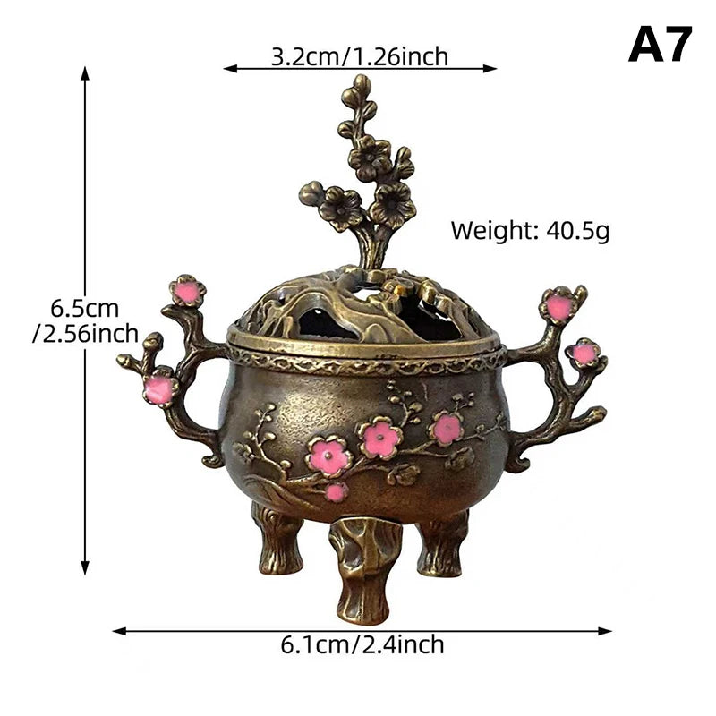 Alloy Lucky Incense Burner Bowl Incense Holder With Handle | Ancient Style Yoga Medit alternate view