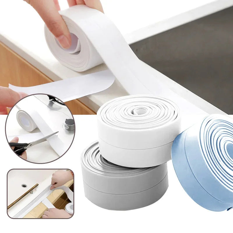 Shower Bath Sealing Tape Strips PVC Self Adhesive Waterproof Wall Sticker for Bathroom detail view