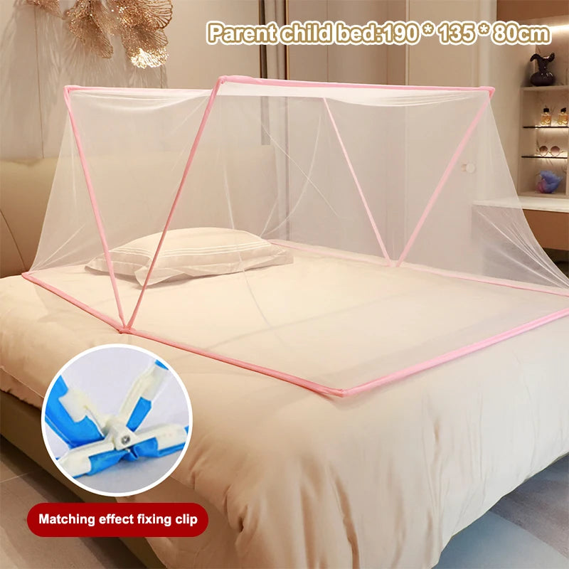Foldable Mosquito Net for Bed | 3-Point Foldable Design with Good Ventilation additional angle