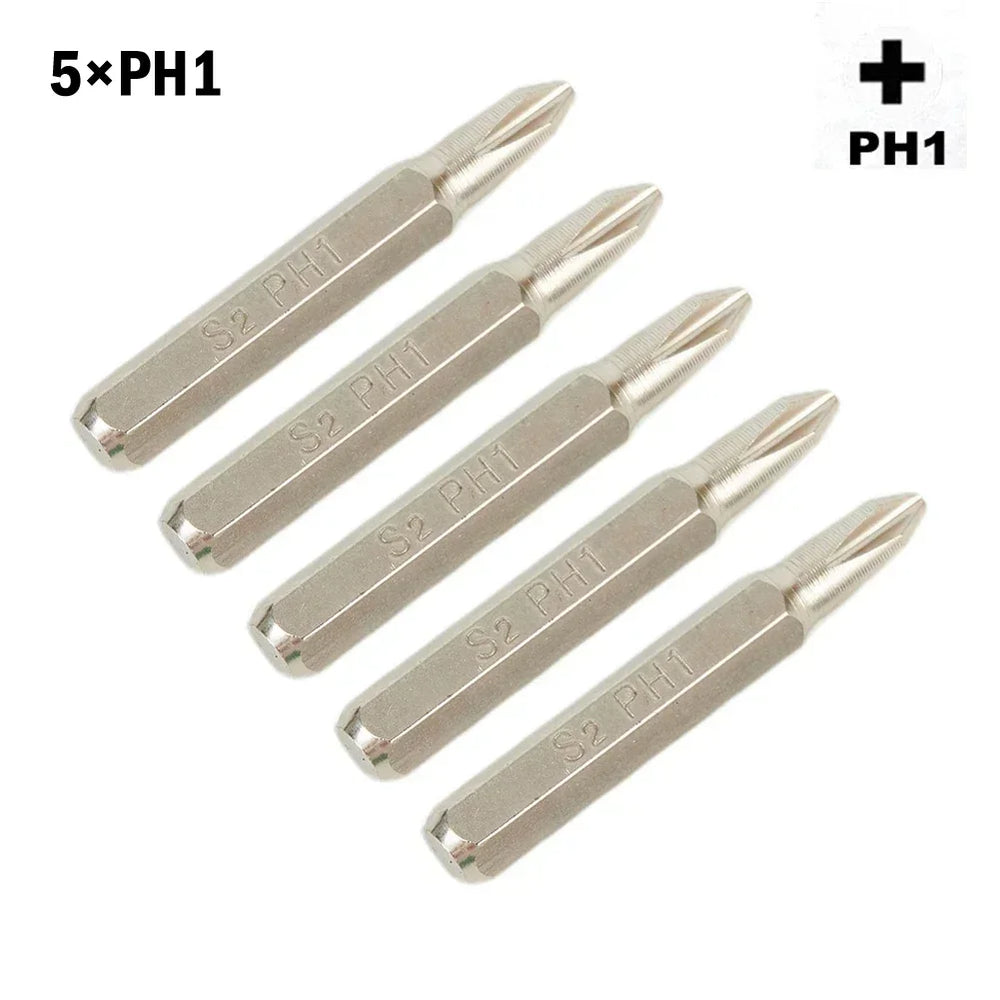 5pcs Cross Screwdriver Bit Set Magnetic Phillips Bits PH0000 to PH2 | 4mm Hex Shank P alternate view