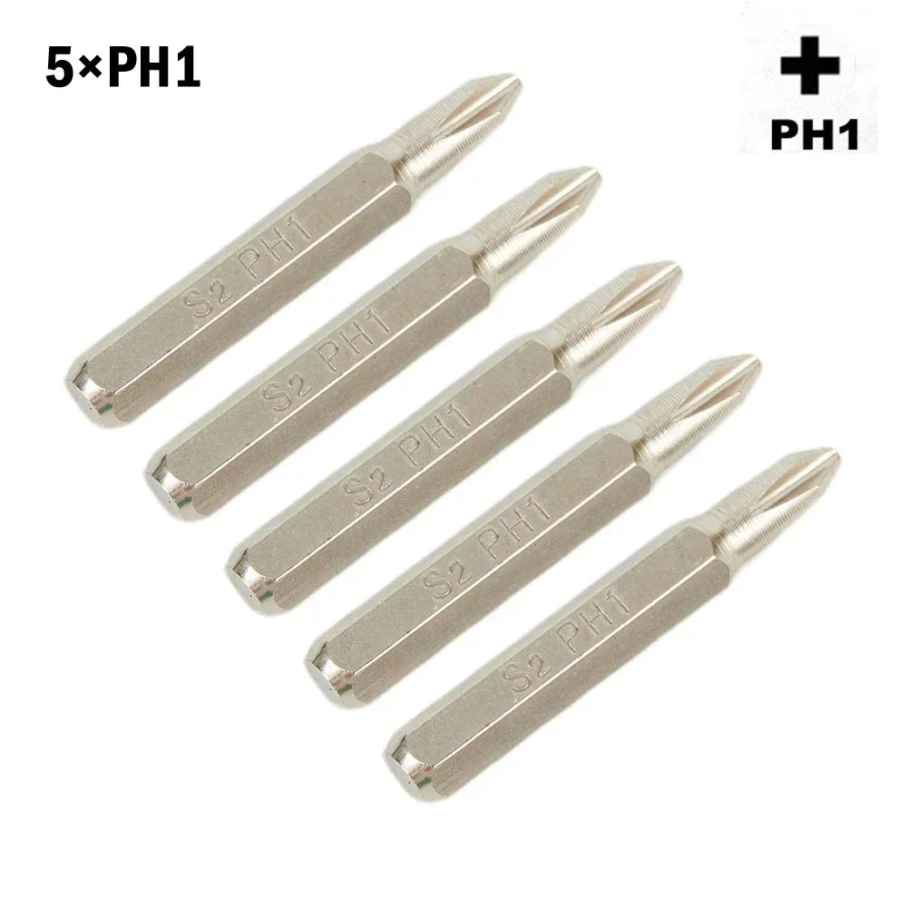 5pcs Cross Screwdriver Bit Set Magnetic Phillips Bits PH0000 to PH2 | 4mm Hex Shank P alternate view
