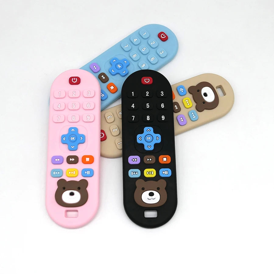 1/4pcs Children's teething remote control silicone material baby teething toys simulatio detail view