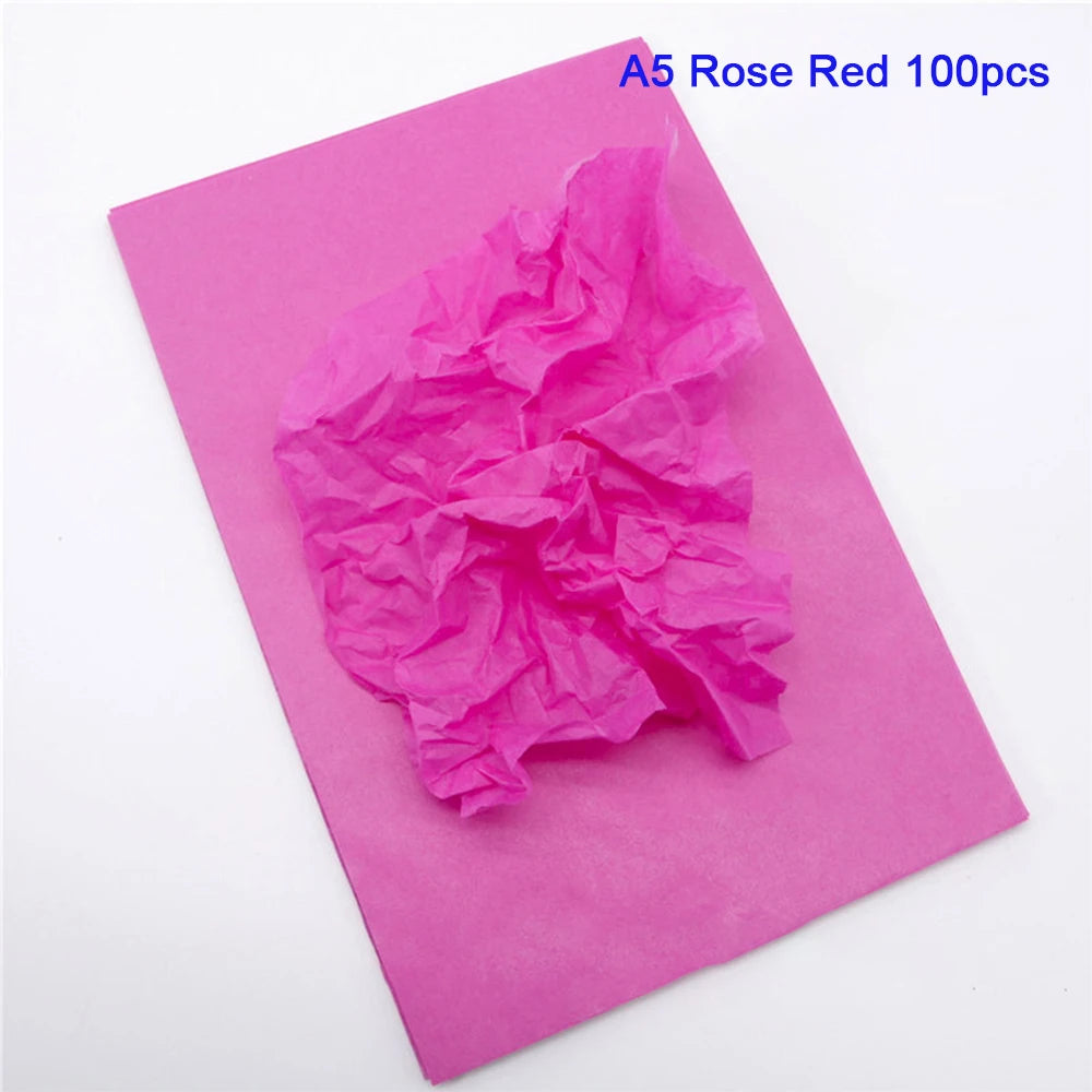 100 Sheets Multicolor Tissue Paper for Gift Wrapping | Bulk A4/A5 Translucent Craft Pape detail view
