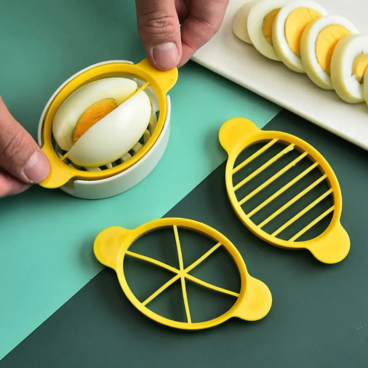 1pc Stainless Steel Egg Slicer | Handheld Multifunction Cutter for Eggs, Mushrooms, a alternate view