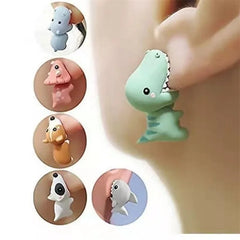 Imitation Animal Biting Shark Stud Earrings for Women detail view
