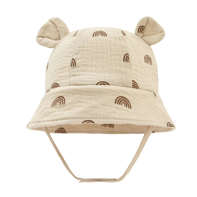 Muslin Baby Sun Hat for Newborn | Cotton Bucket Hat for Infant Summer alternate view