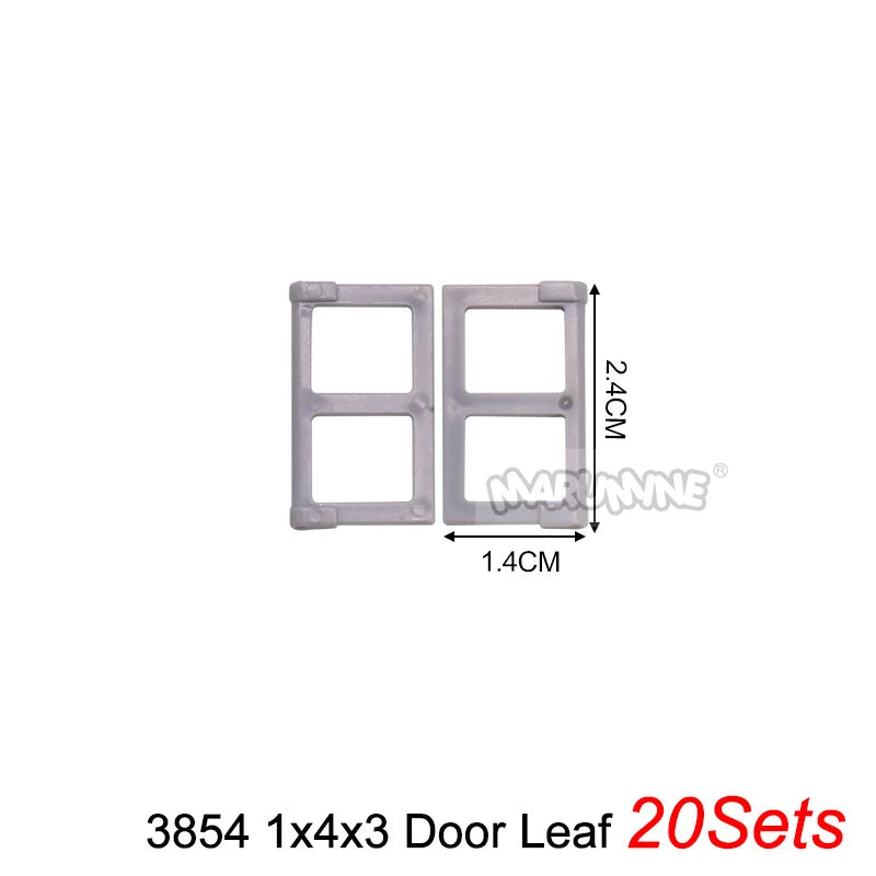 Marumine Window and Door Building Blocks | Compatible City House Parts Set detail view