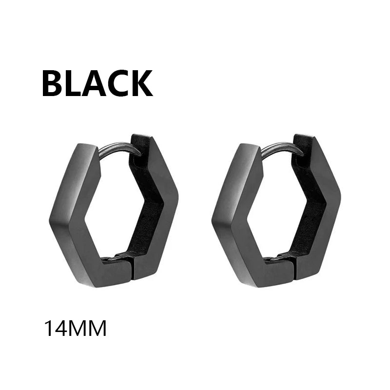1 Pair Stainless Steel Geometric Triangle Unisex Punk Rock Earrings Women Men Piercin alternate view
