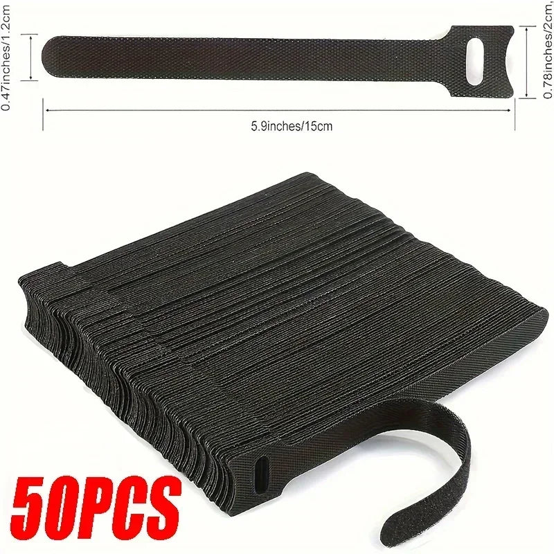 50PCS Cable Organizer Cable Management Cable Winder Tape Protector additional angle