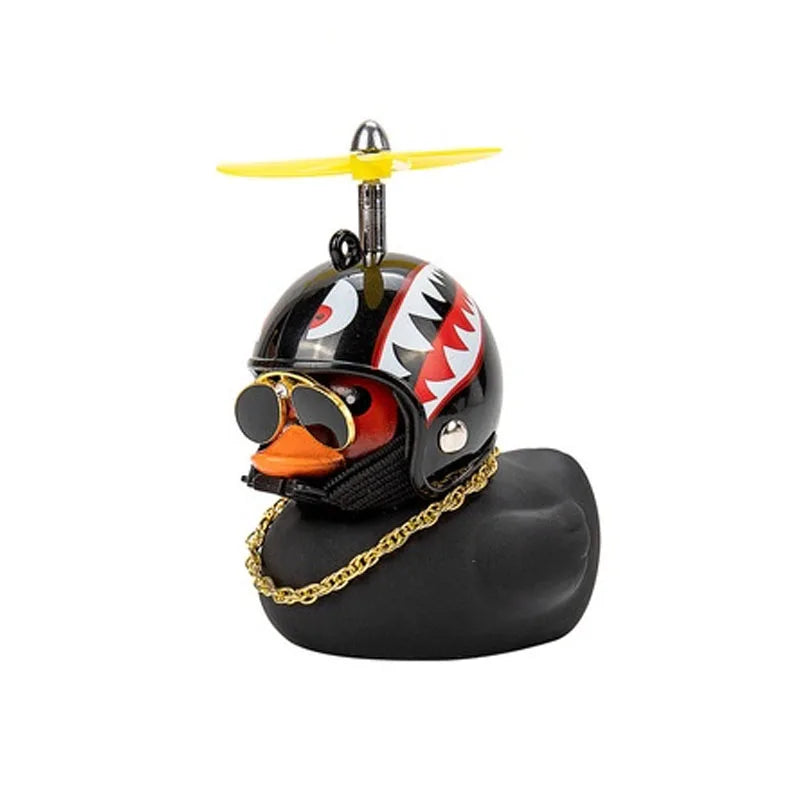 Rubber Duck With Helmet Pendant Black/Yellow detail view