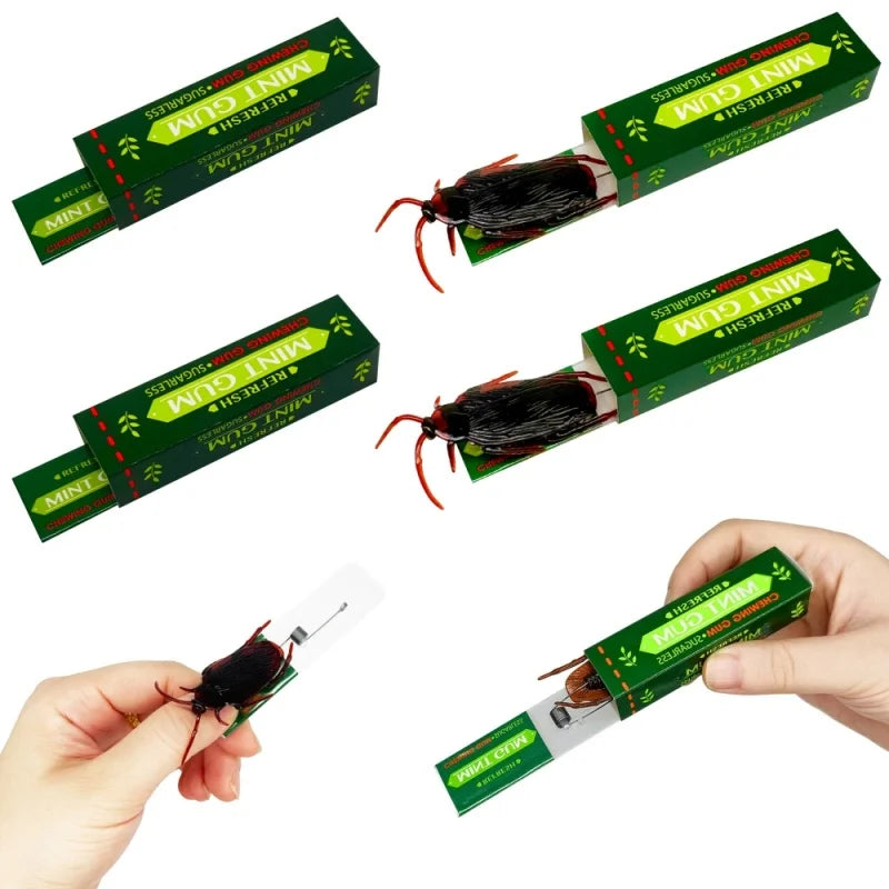 6Pcs Simulation Cockroach Chewing Gum | Creative Novelty Prank Toy close-up view
