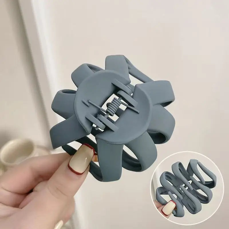 Elegant Solid Pumpkin Shape Plastic Hair Claw For Women Back Head Headband Hair Claw alternate view