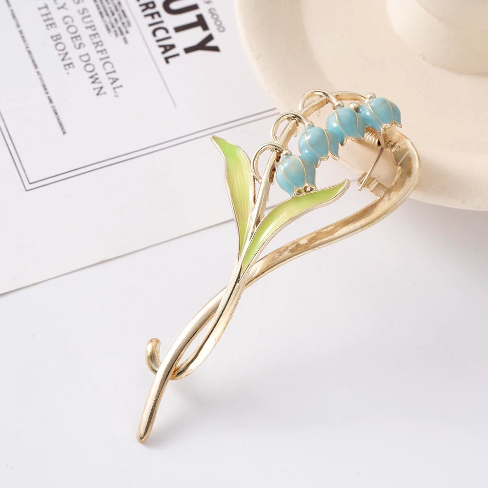 Metal Pearl Hair Claw Clip Women Hair Bun Twist Hairpin Flowers Headband Rhinestone B alternate view