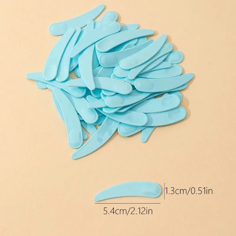 Plastic Face Cream Spoon Set | 50-Pack Crescent Spoons for Skincare additional angle