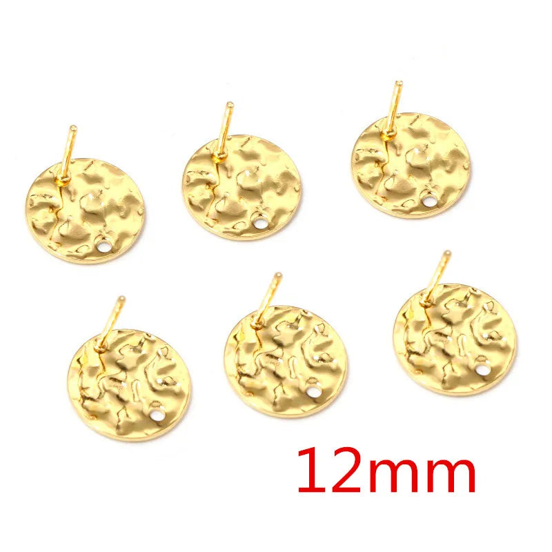 20pcs 316 Stainless Steel Gold Color Geometric Earring Stud Earring Posts Connector f alternate view