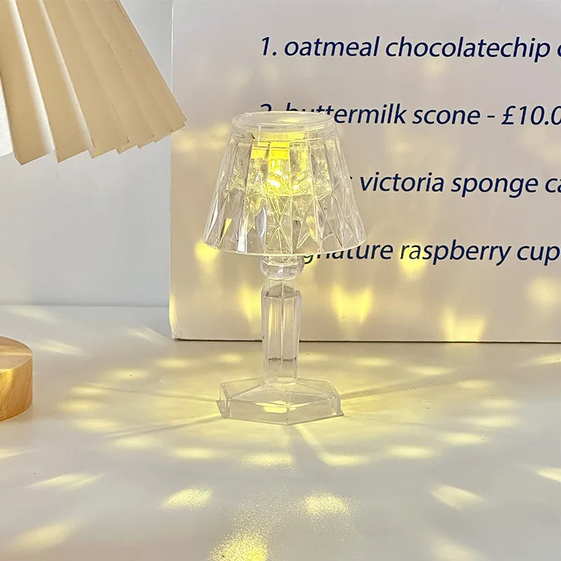 Mini Crystal Table Lamp | Color Changing Battery Night Light for Bedroom Decor alternate view